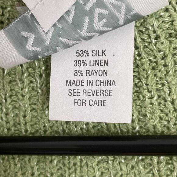 Kindred Spirit Ruffle Knit Vest M Green Silk Linen Cottagecore Fairycore Tank - Picture 7 of 10